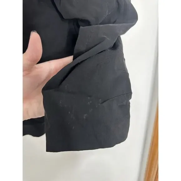 Maison Martin Margiela Italy Black Crepe Ruched Two Button Blazer EU Size 46
